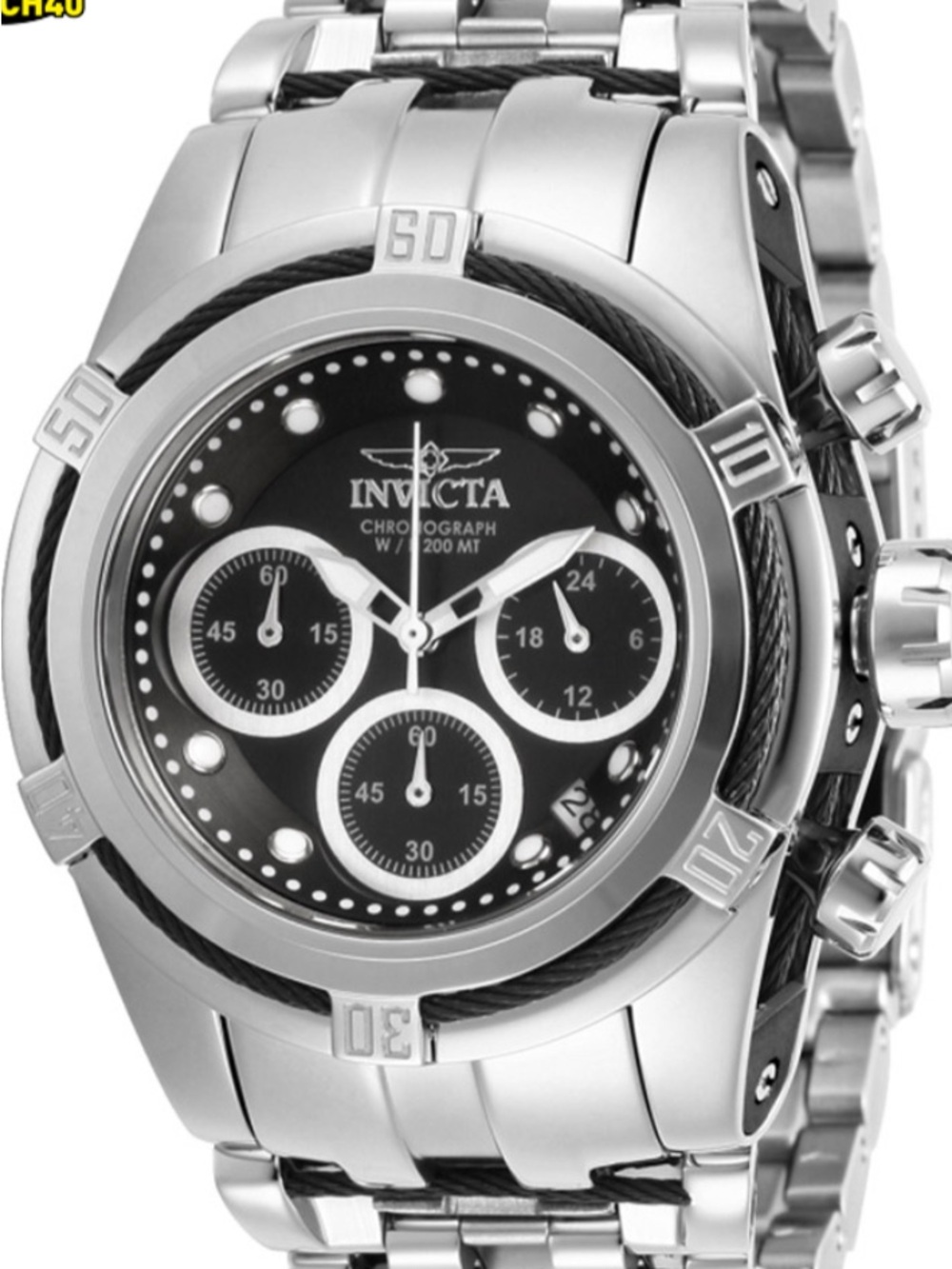 Woman’s Invicta, Silver Tone Bracelet Watch with Black Dial